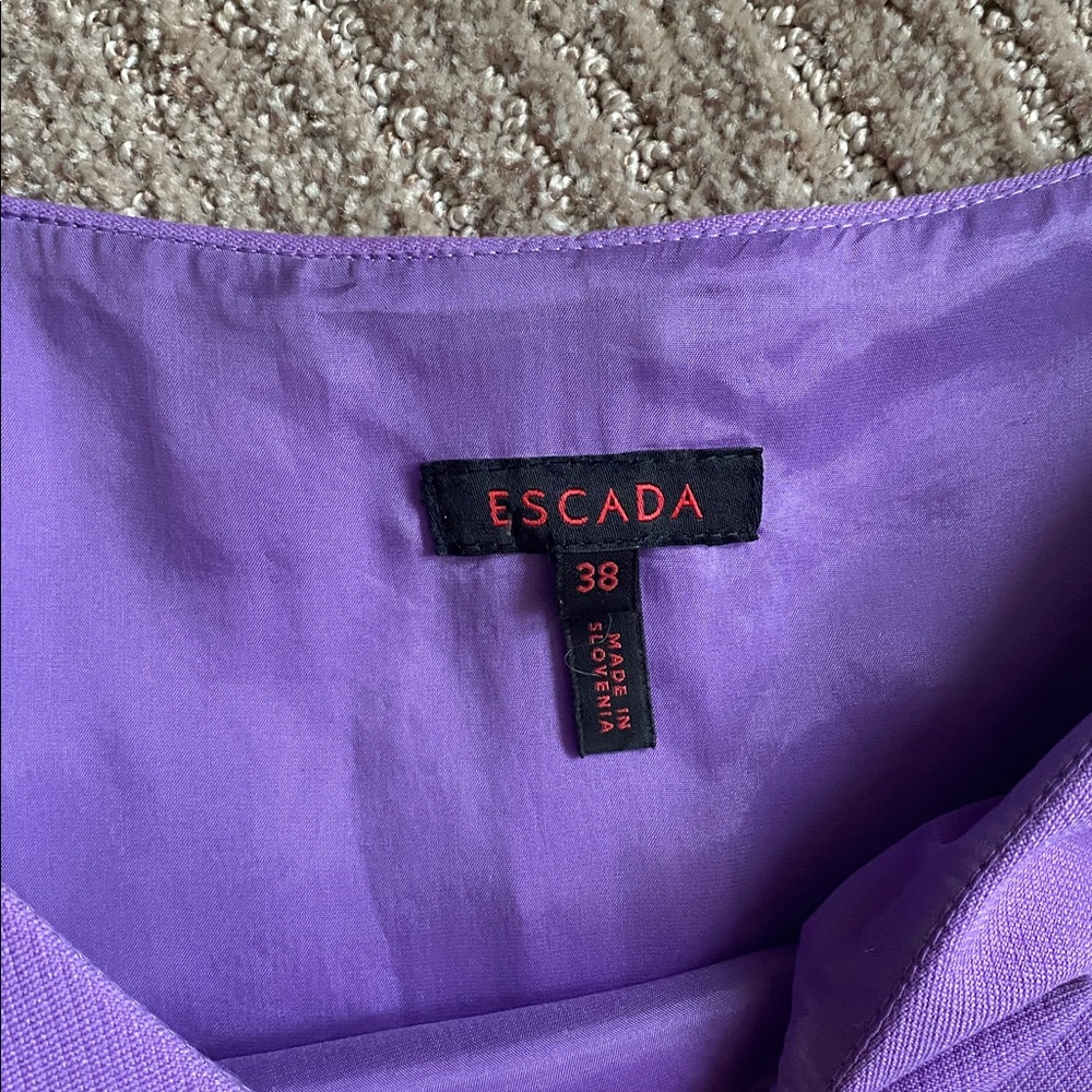 Escada Wool Lilac Purple and Black Sheath Dress - Picture 3 of 17